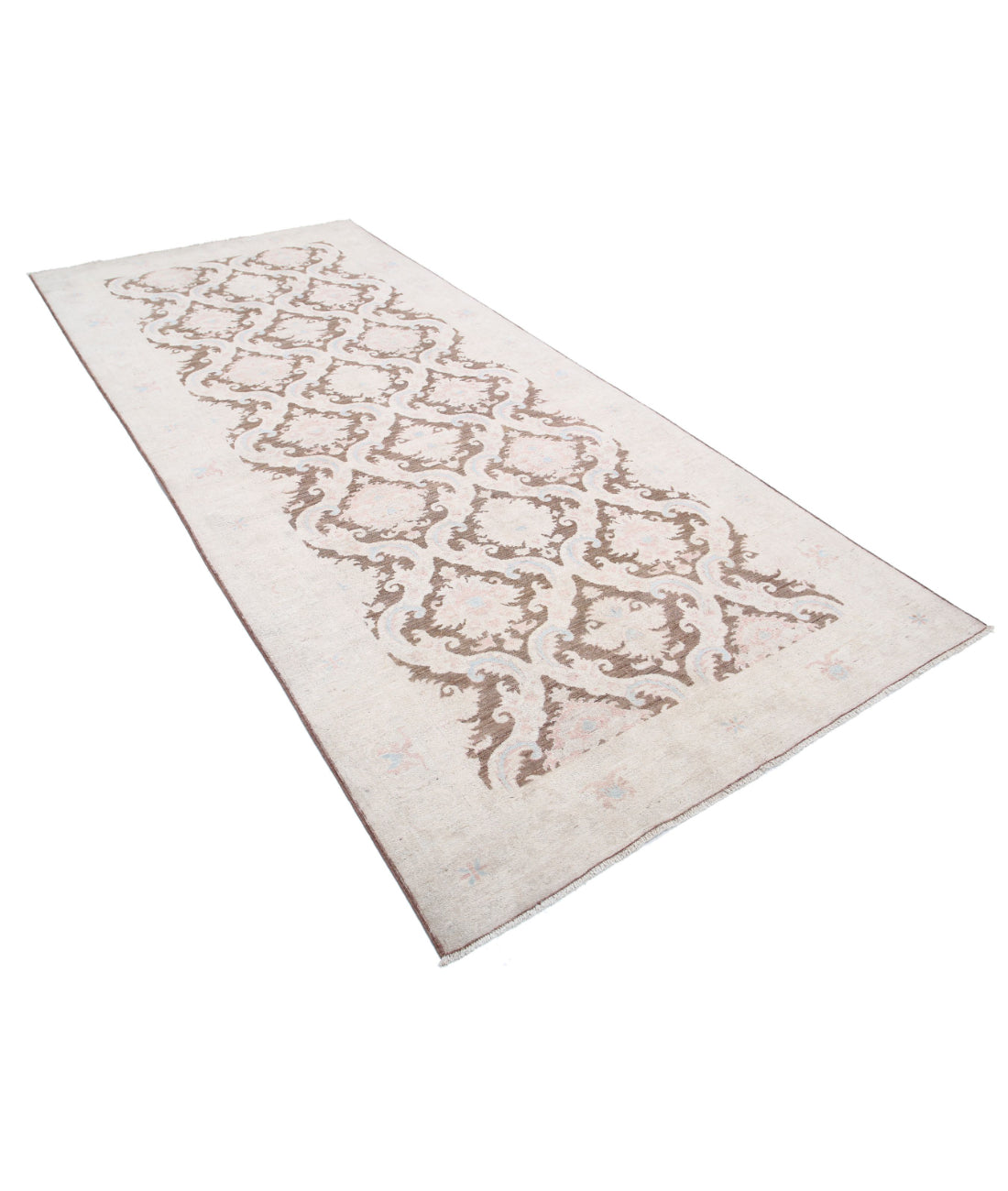 Serenity 4'9'' X 10'9'' Hand-Knotted Wool Rug 4'9'' x 10'9'' (143 X 323) / Brown / Ivory