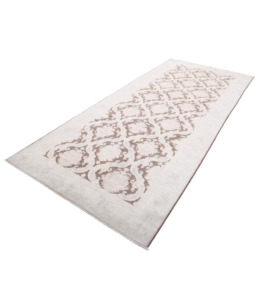 Serenity 4'9'' X 10'9'' Hand-Knotted Wool Rug 4'9'' x 10'9'' (143 X 323) / Brown / Ivory