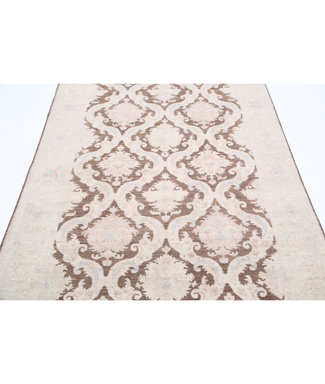 Serenity 4'9'' X 10'9'' Hand-Knotted Wool Rug 4'9'' x 10'9'' (143 X 323) / Brown / Ivory