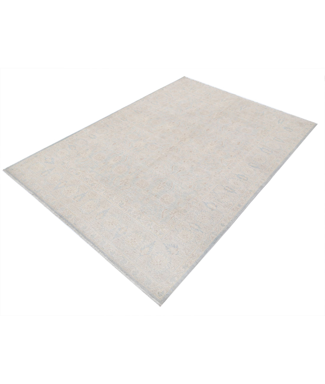 Serenity 4'10'' X 6'10'' Hand-Knotted Wool Rug 4'10'' x 6'10'' (145 X 205) / Ivory / Blue