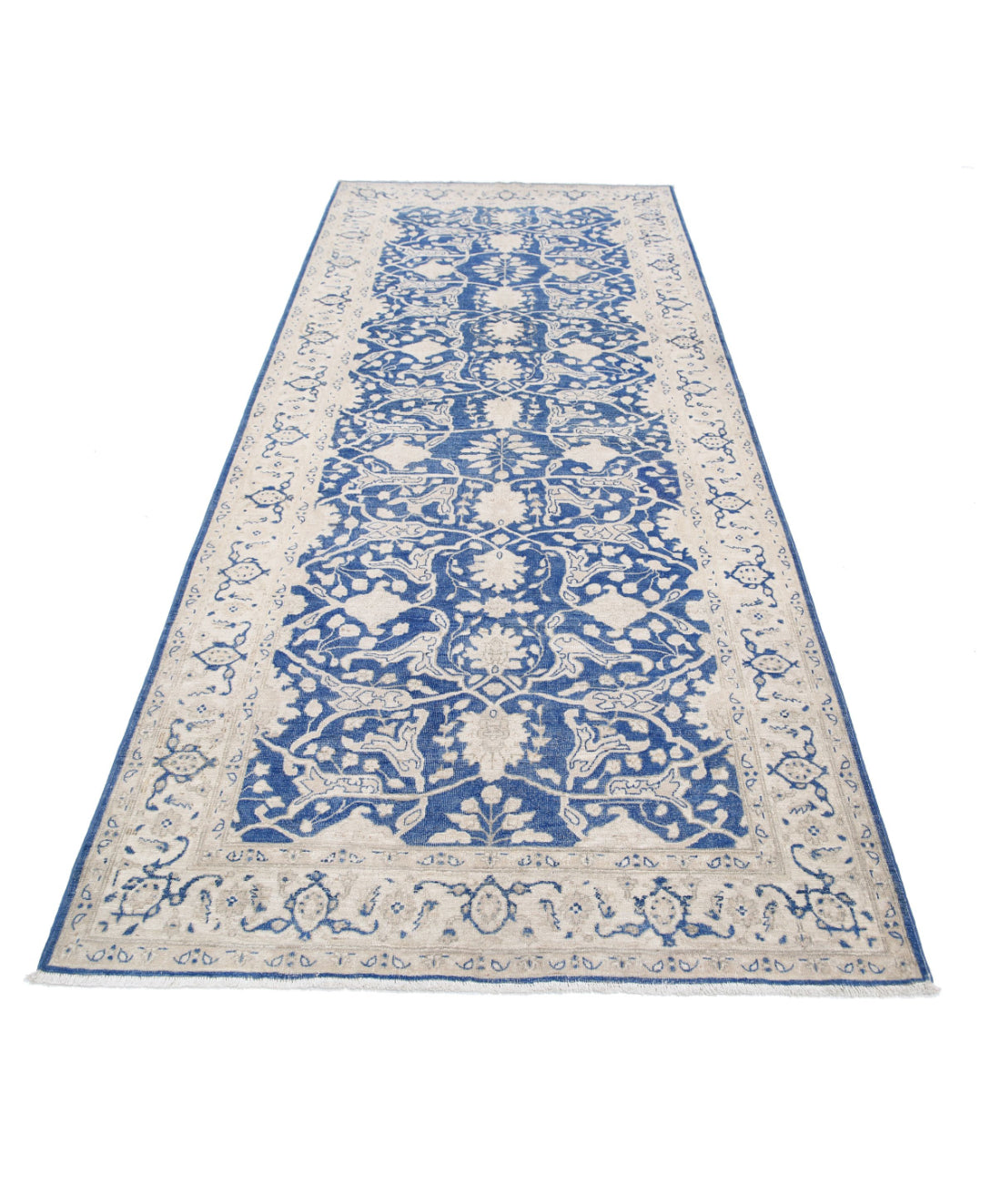 Serenity 4'3'' X 9'11'' Hand-Knotted Wool Rug 4'3'' x 9'11'' (128 X 298) / Blue / Ivory