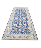 Serenity 4'3'' X 9'11'' Hand-Knotted Wool Rug 4'3'' x 9'11'' (128 X 298) / Blue / Ivory