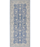 Serenity 4'3'' X 9'11'' Hand-Knotted Wool Rug 4'3'' x 9'11'' (128 X 298) / Blue / Ivory