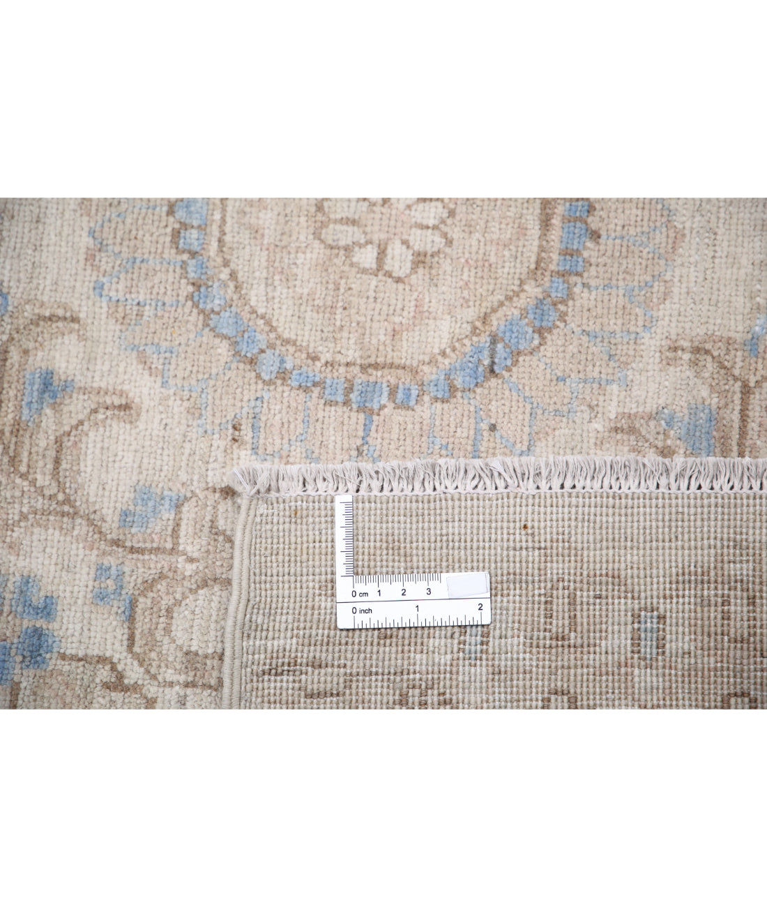 Serenity 6'6'' X 11'0'' Hand-Knotted Wool Rug 6'6'' x 11'0'' (195 X 330) / Ivory / Blue