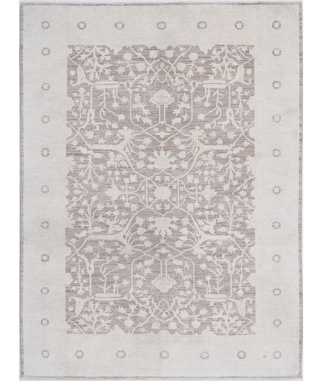 Serenity 6'0'' X 8'2'' Hand-Knotted Wool Rug 6'0'' x 8'2'' (180 X 245) / Brown / Ivory