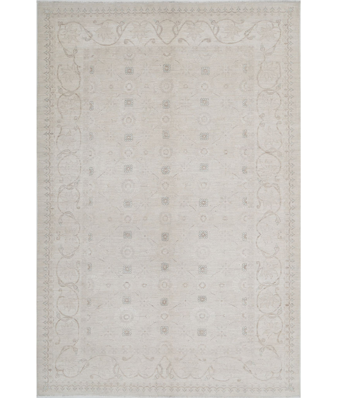 Serenity 6'6'' X 9'10'' Hand-Knotted Wool Rug 6'6'' x 9'10'' (195 X 295) / Brown / Ivory