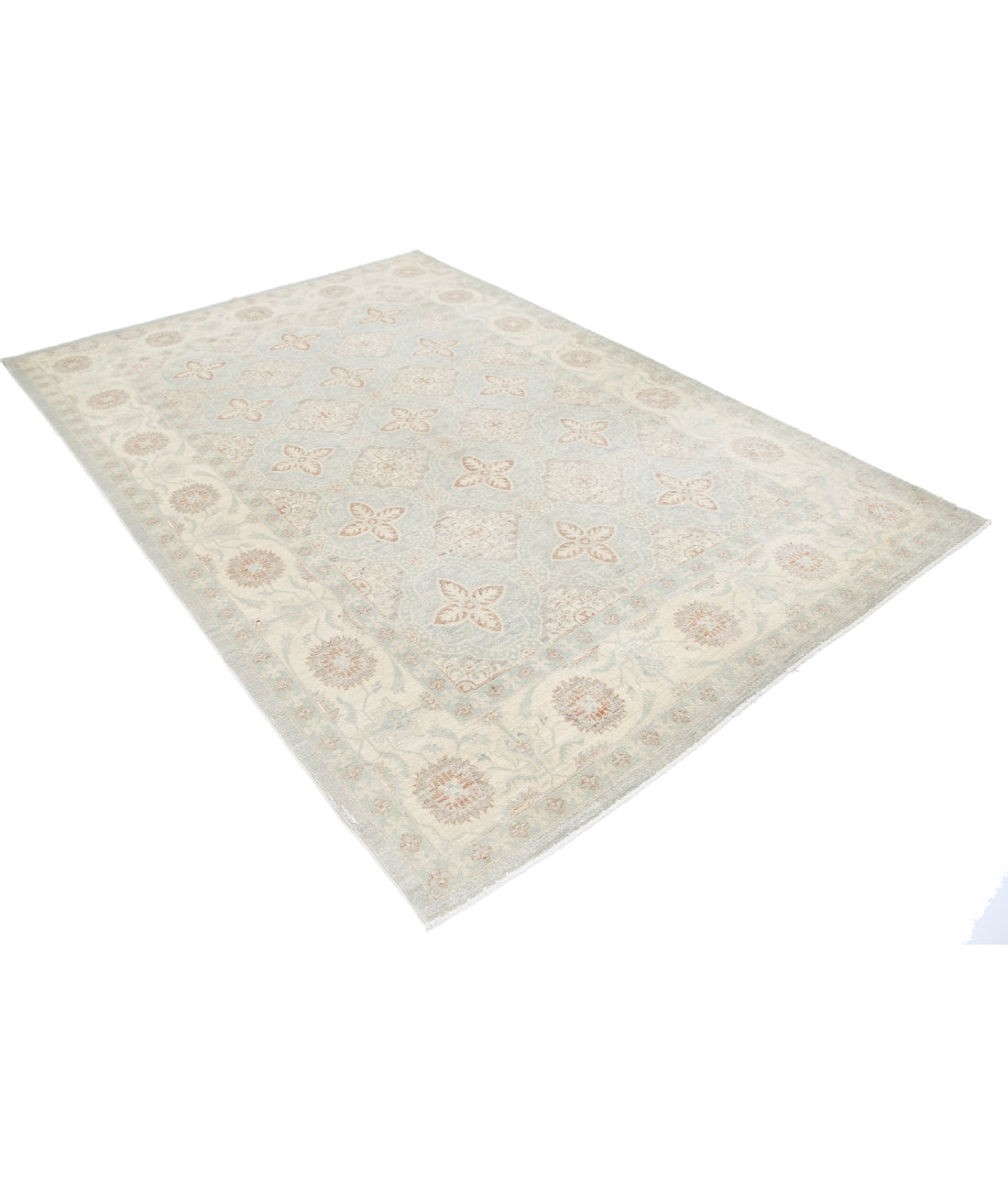 Serenity 6'1'' X 8'10'' Hand-Knotted Wool Rug 6'1'' x 8'10'' (183 X 265) / Blue / Ivory