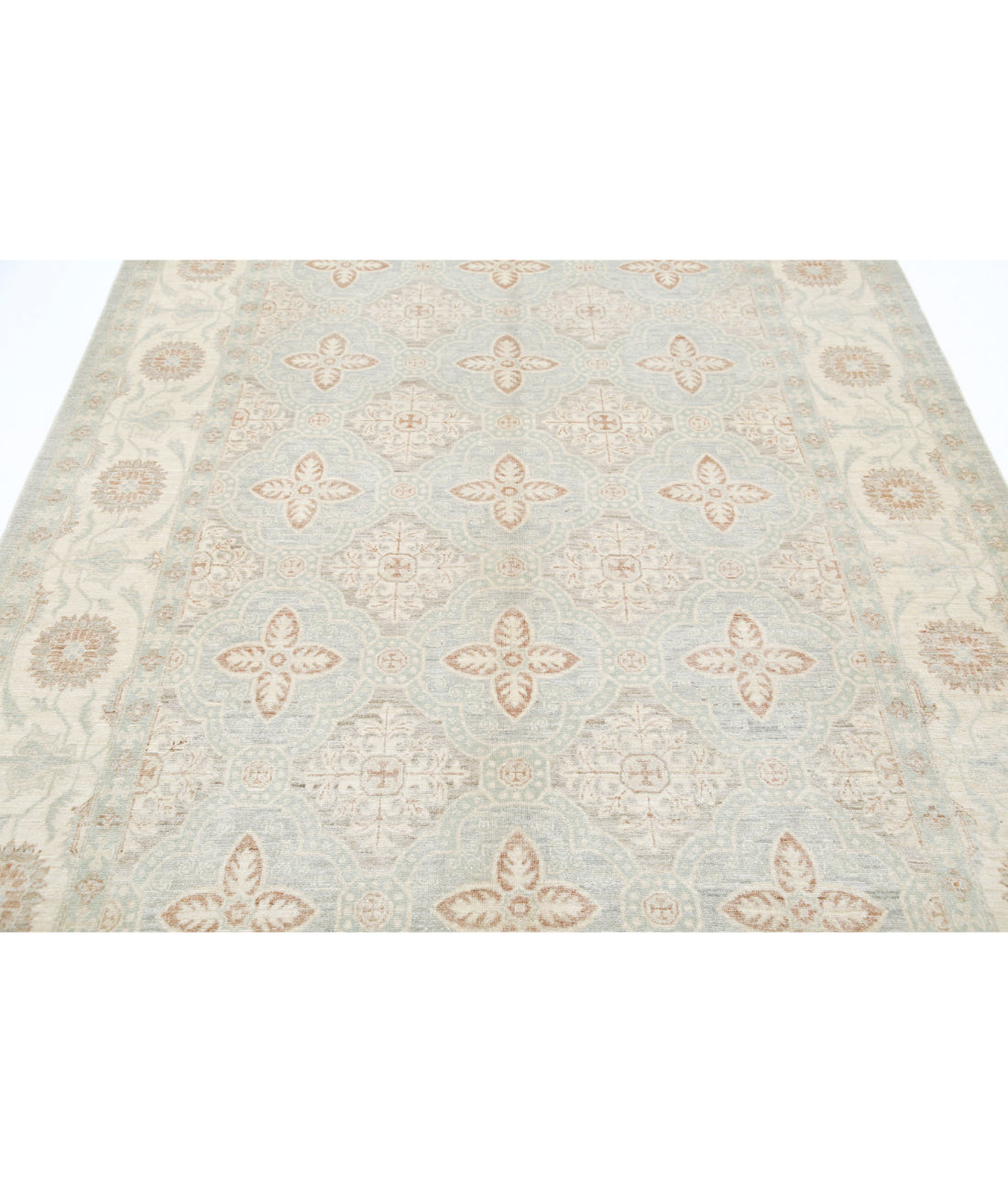 Serenity 6'1'' X 8'10'' Hand-Knotted Wool Rug 6'1'' x 8'10'' (183 X 265) / Blue / Ivory