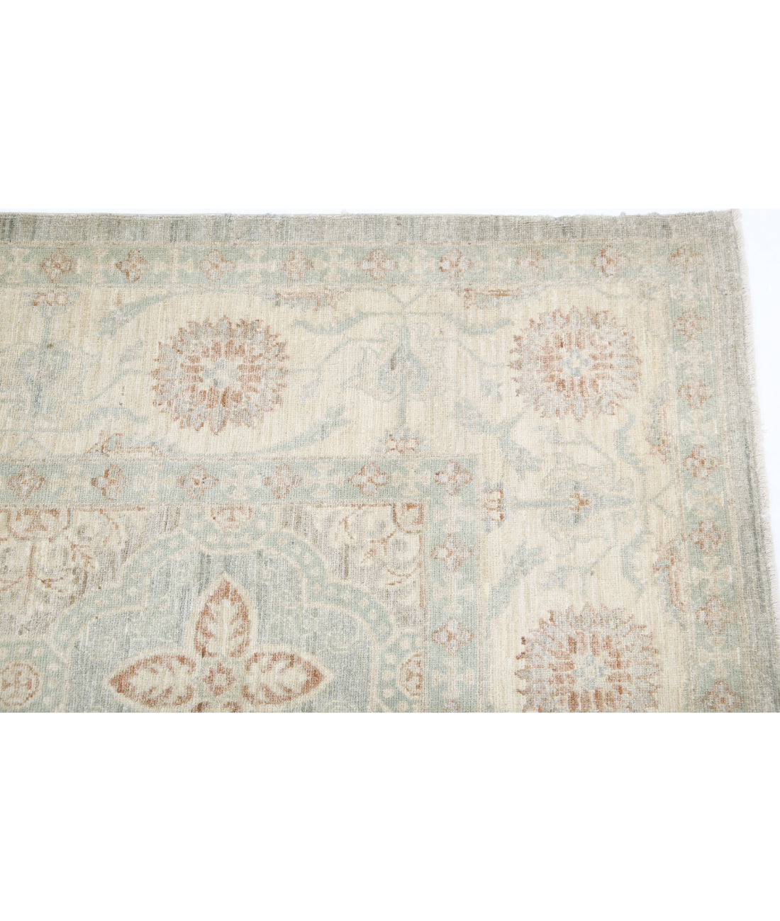 Serenity 6'1'' X 8'10'' Hand-Knotted Wool Rug 6'1'' x 8'10'' (183 X 265) / Blue / Ivory