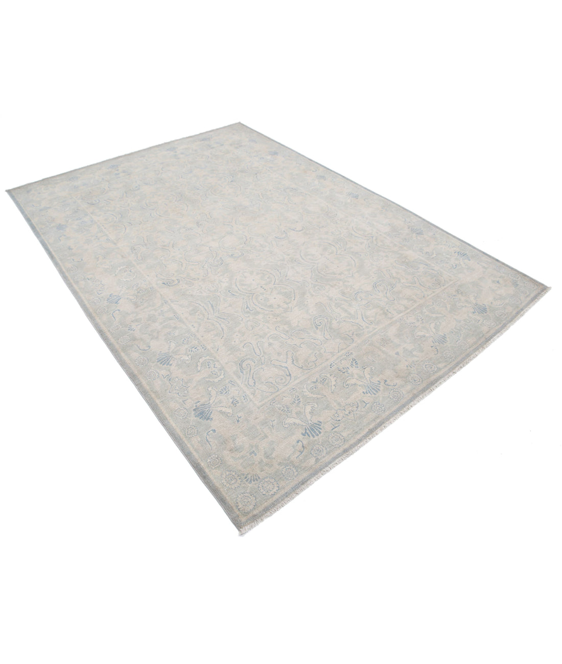 Serenity 5'11'' X 8'7'' Hand-Knotted Wool Rug 5'11'' x 8'7'' (178 X 258) / Blue / Blue