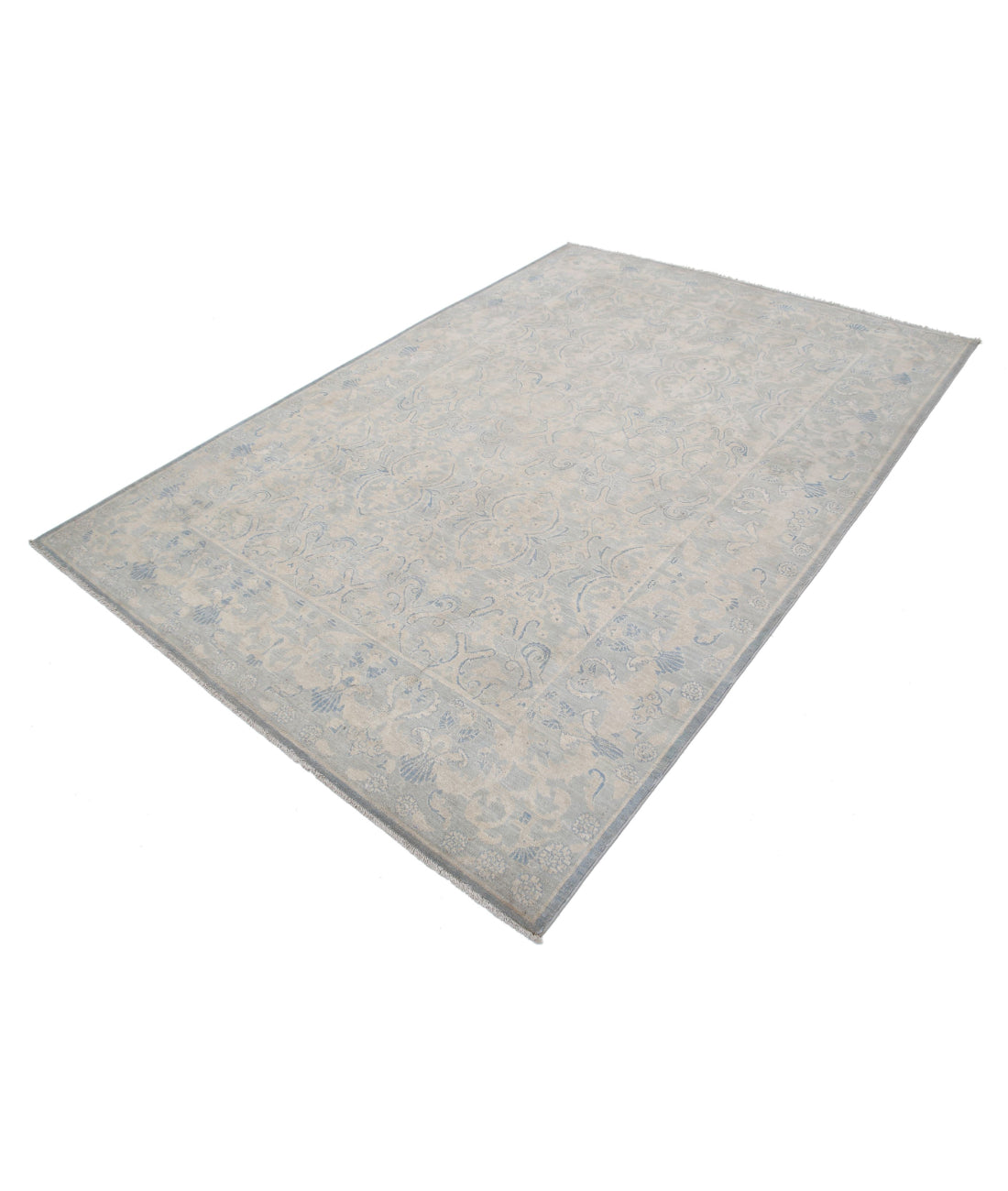 Serenity 5'11'' X 8'7'' Hand-Knotted Wool Rug 5'11'' x 8'7'' (178 X 258) / Blue / Blue