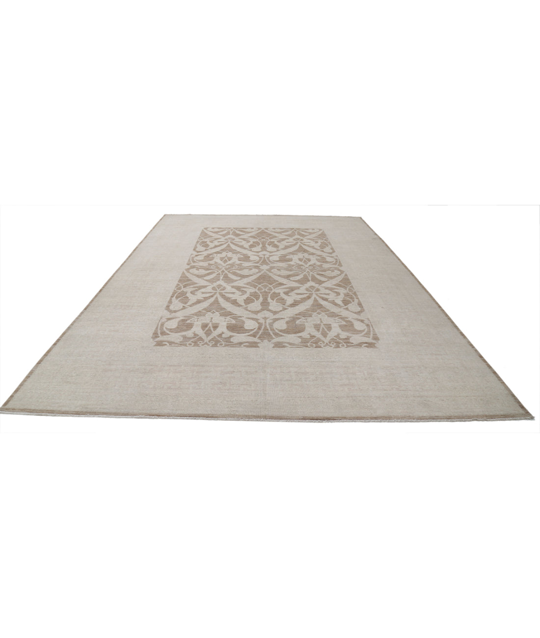 Serenity 9'10'' X 13'7'' Hand-Knotted Wool Rug 9'10'' x 13'7'' (295 X 408) / Brown / Ivory