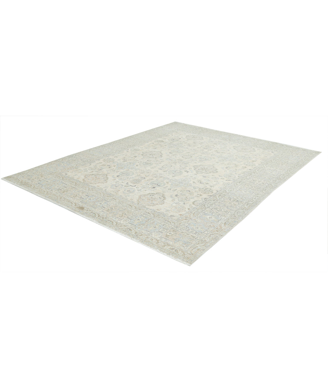 Serenity 8'1'' X 9'8'' Hand-Knotted Wool Rug 8'1'' x 9'8'' (243 X 290) / Ivory / Blue