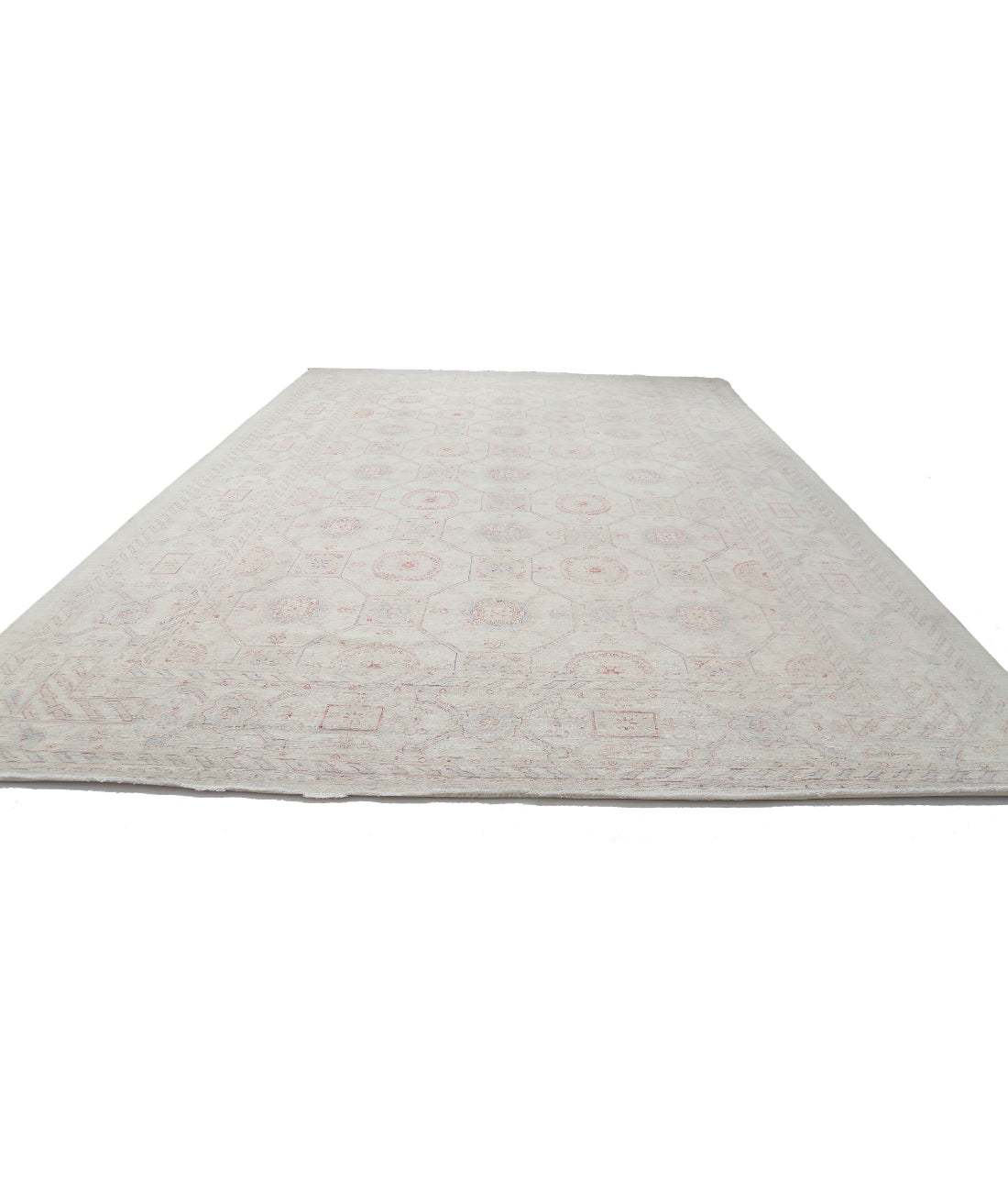 Serenity 12'0'' X 17'3'' Hand-Knotted Wool Rug 12'0'' x 17'3'' (360 X 518) / Ivory / Blue