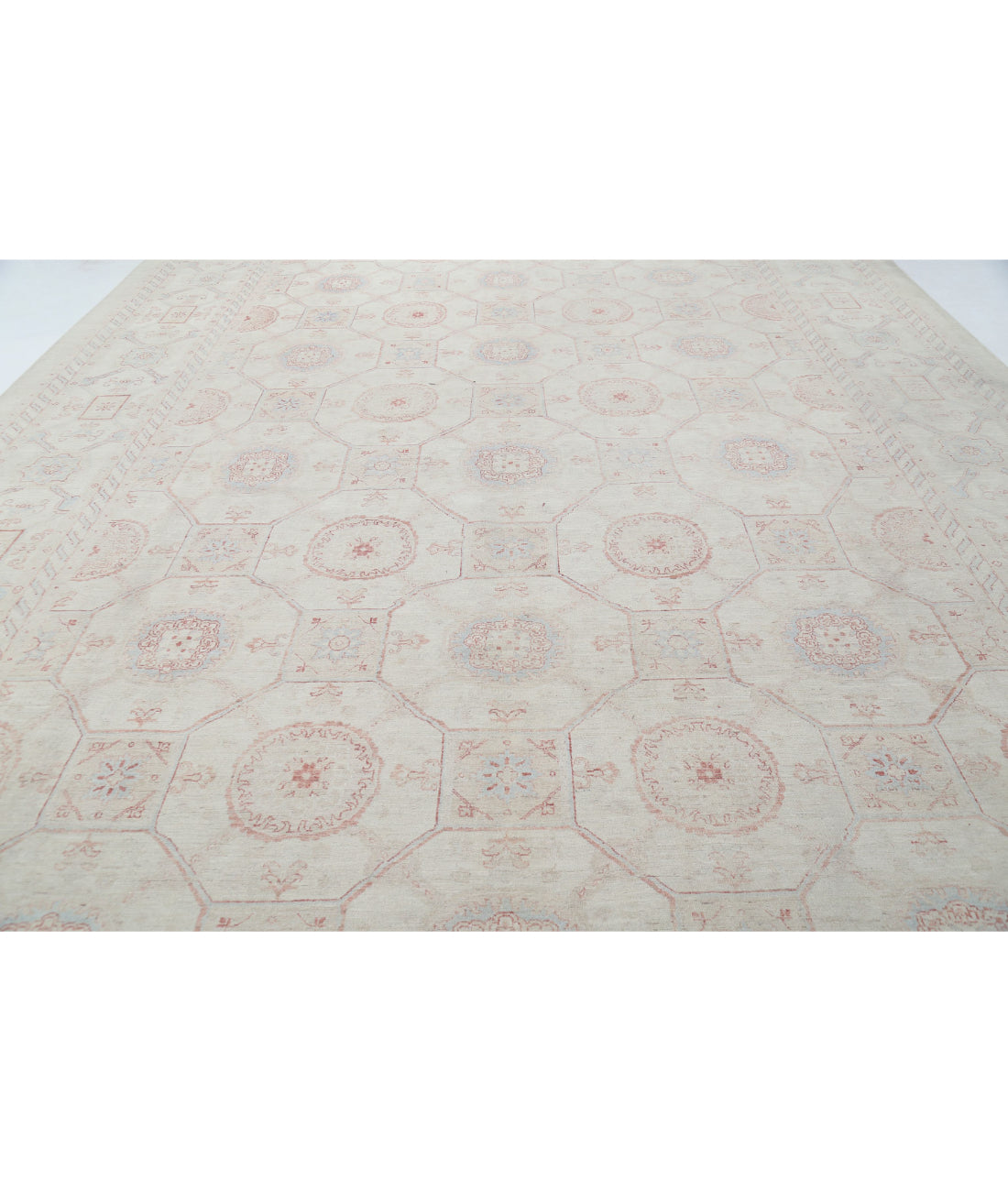 Serenity 12'0'' X 17'3'' Hand-Knotted Wool Rug 12'0'' x 17'3'' (360 X 518) / Ivory / Blue