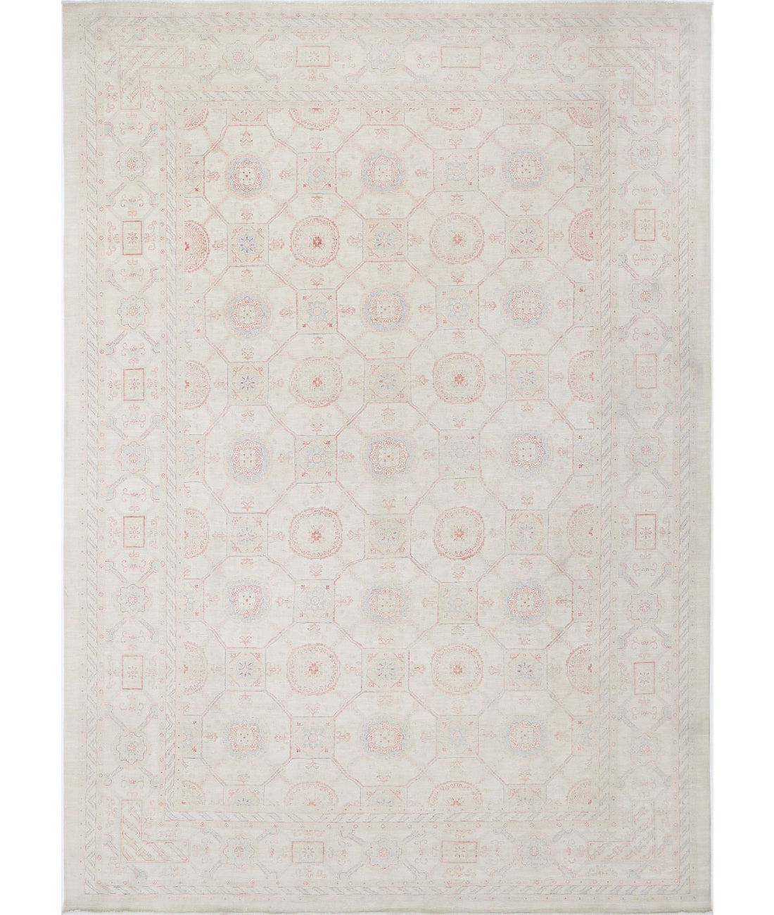 Serenity 12'0'' X 17'3'' Hand-Knotted Wool Rug 12'0'' x 17'3'' (360 X 518) / Ivory / Blue