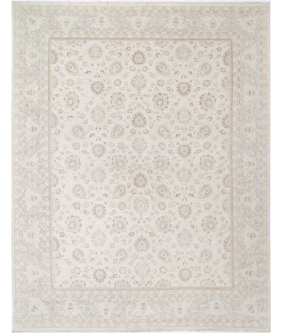 Serenity 11'10'' X 14'10'' Hand-Knotted Wool Rug 11'10'' x 14'10'' (355 X 445) / Ivory / Blue