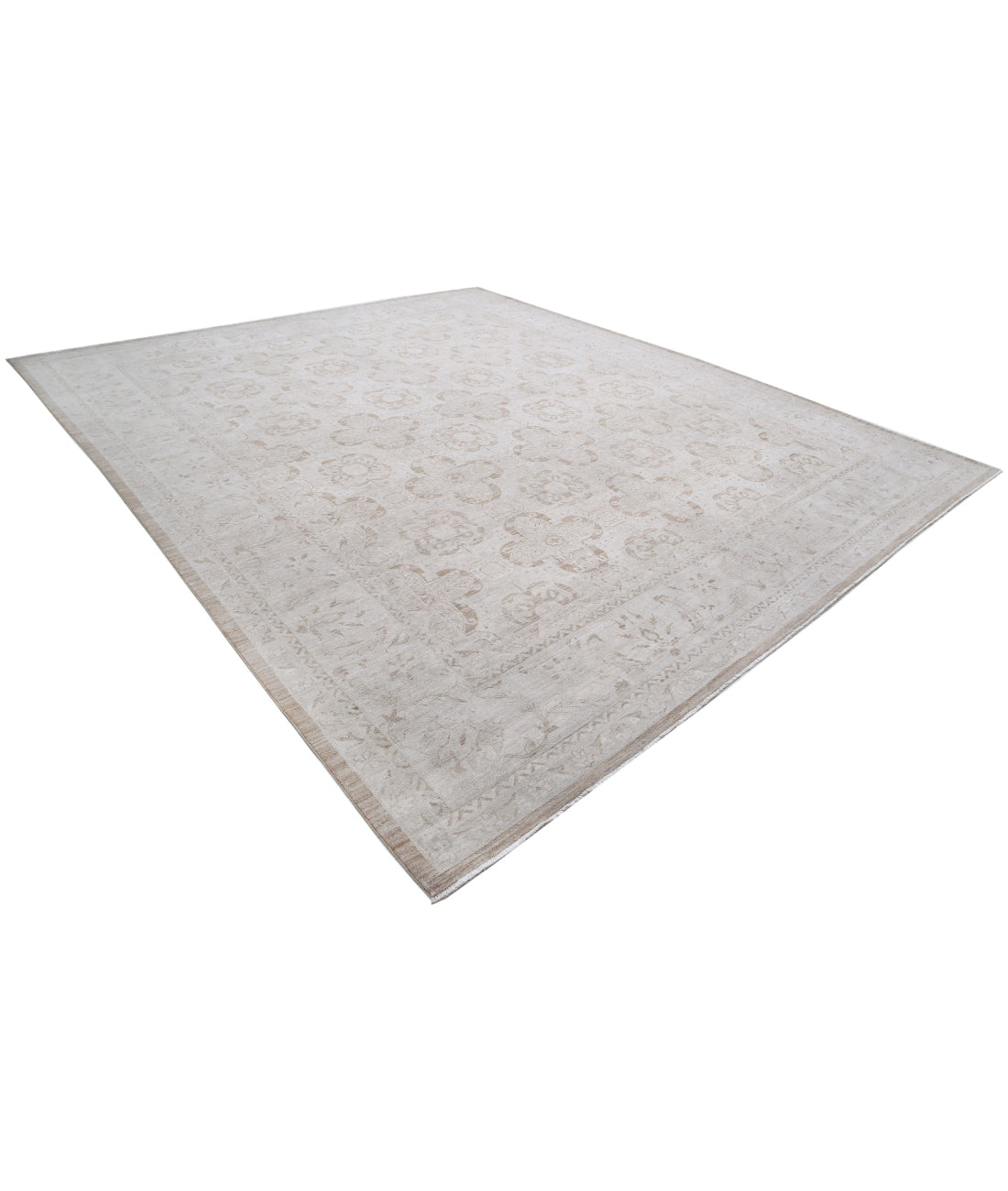 Serenity 12'0'' X 13'11'' Hand-Knotted Wool Rug 12'0'' x 13'11'' (360 X 418) / Taupe / Ivory