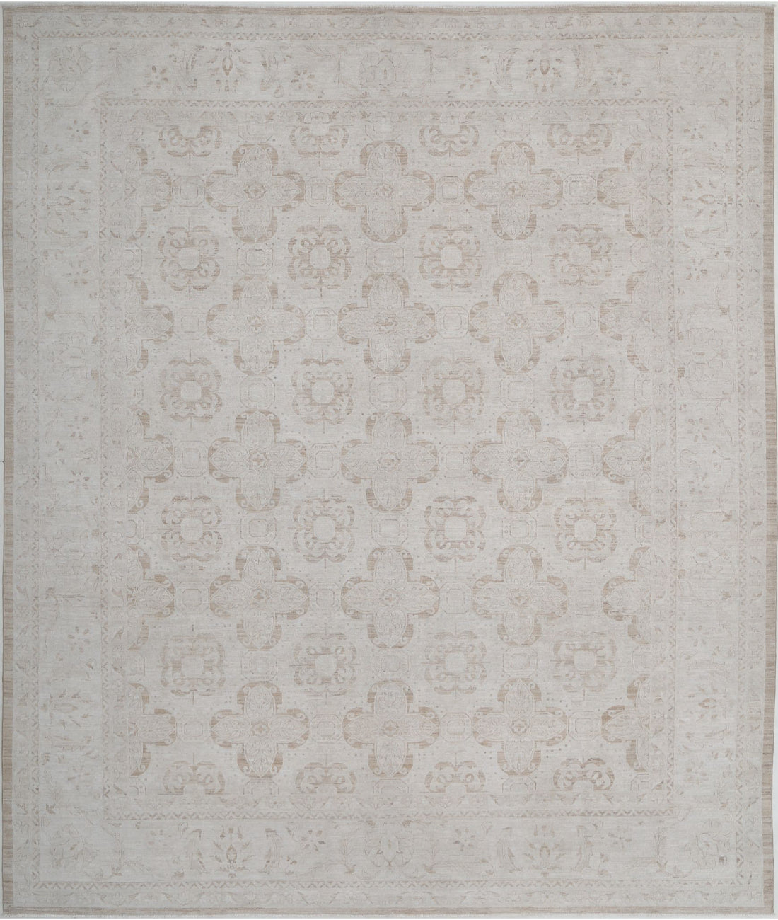 Serenity 12'0'' X 13'11'' Hand-Knotted Wool Rug 12'0'' x 13'11'' (360 X 418) / Taupe / Ivory