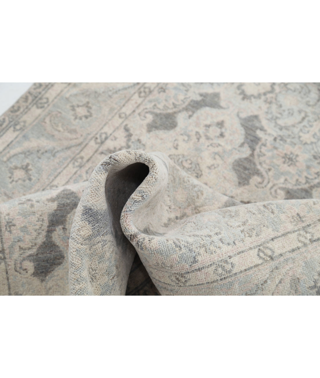 Serenity 3'10'' X 13'7'' Hand-Knotted Wool Rug 3'10'' x 13'7'' (115 X 408) / Grey / Blue