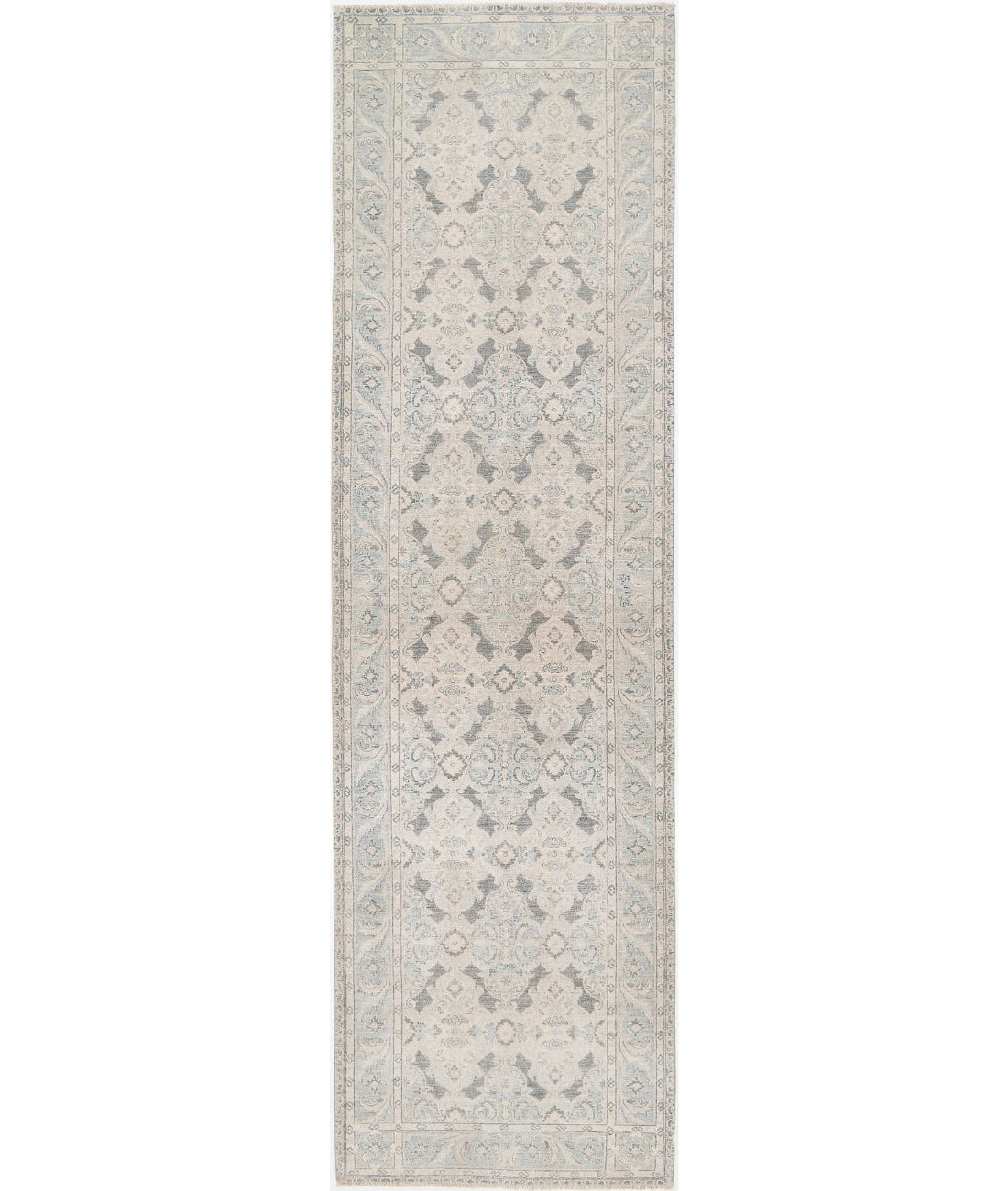 Serenity 3'10'' X 13'7'' Hand-Knotted Wool Rug 3'10'' x 13'7'' (115 X 408) / Grey / Blue