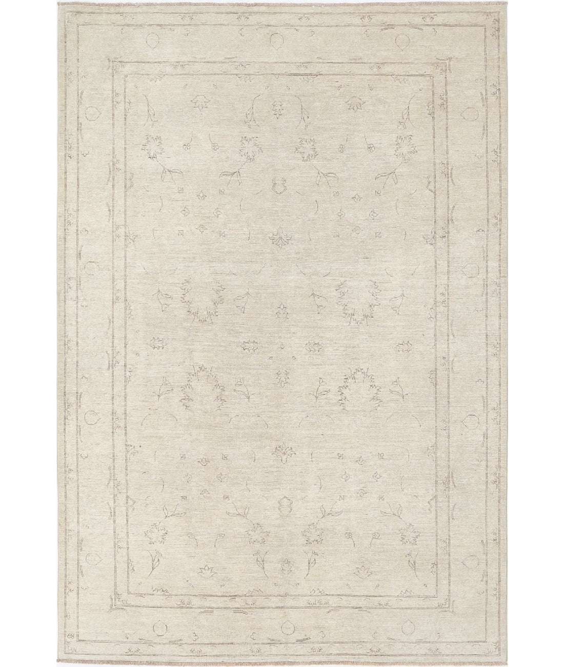 Serenity 5'11'' X 8'7'' Hand-Knotted Wool Rug 5'11'' x 8'7'' (178 X 258) / Ivory / Brown