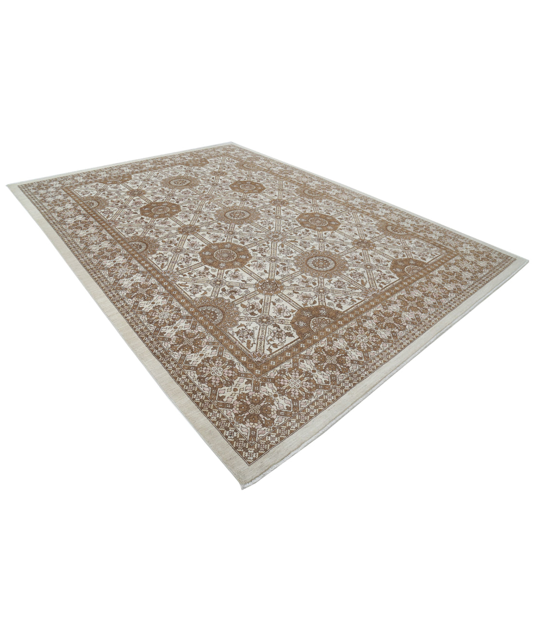 Serenity 8'9'' X 11'11'' Hand-Knotted Wool Rug 8'9'' x 11'11'' (263 X 358) / Ivory / Brown