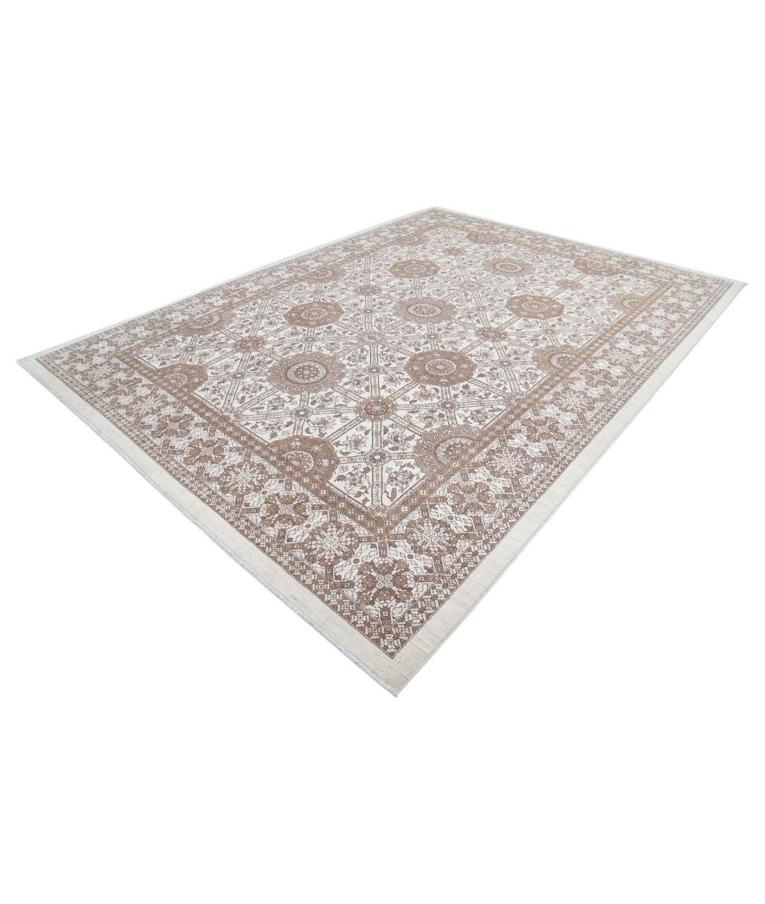 Serenity 8'9'' X 11'11'' Hand-Knotted Wool Rug 8'9'' x 11'11'' (263 X 358) / Ivory / Brown