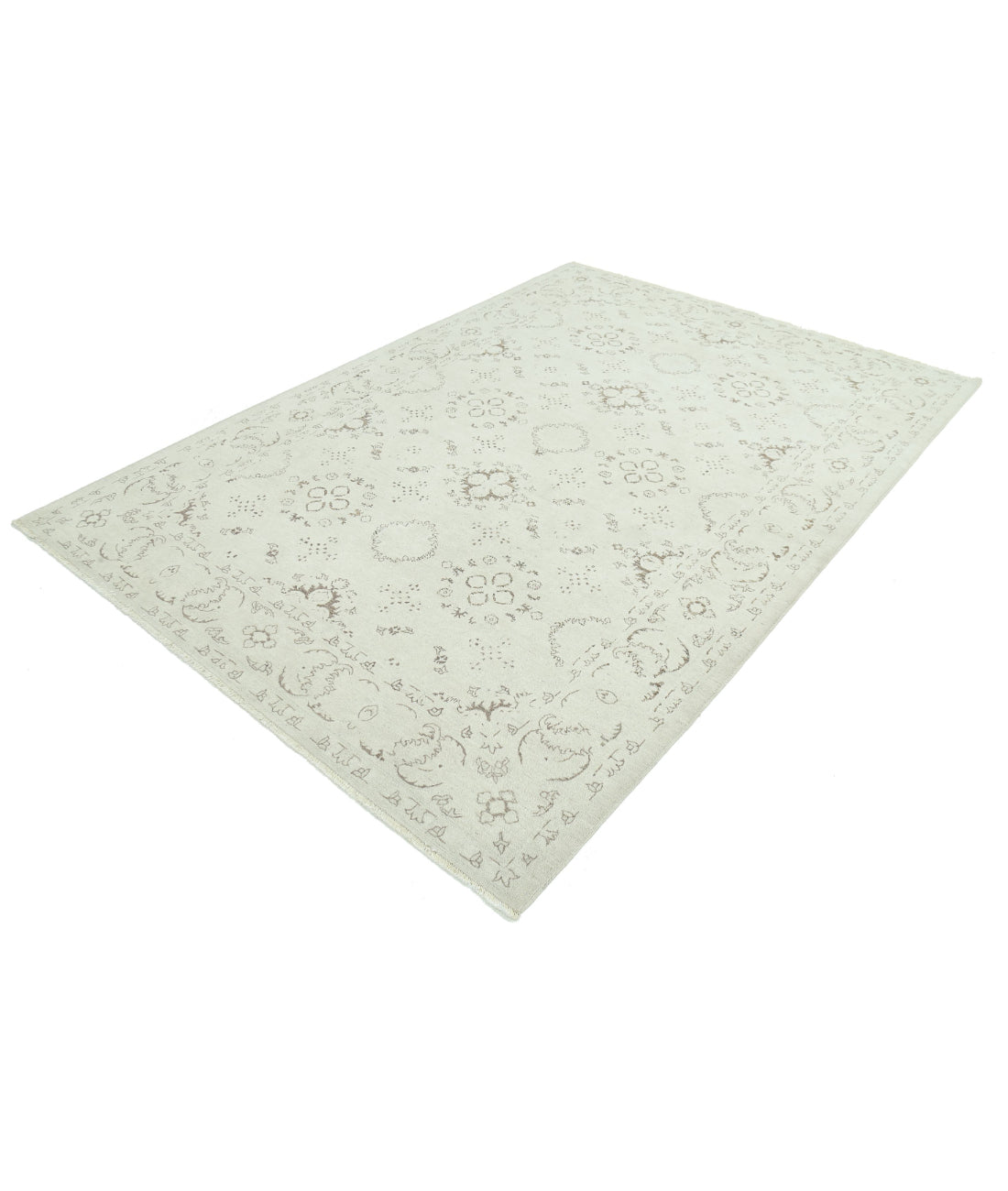 Serenity 6'1'' X 7'7'' Hand-Knotted Wool Rug 6'1'' x 7'7'' (183 X 228) / Ivory / Ivory