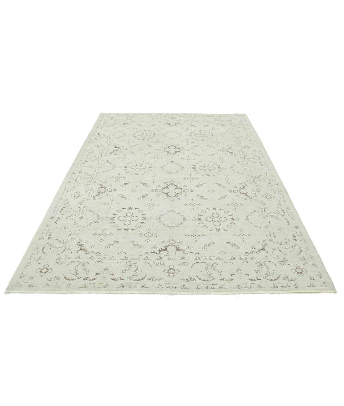 Serenity 6'1'' X 7'7'' Hand-Knotted Wool Rug 6'1'' x 7'7'' (183 X 228) / Ivory / Ivory