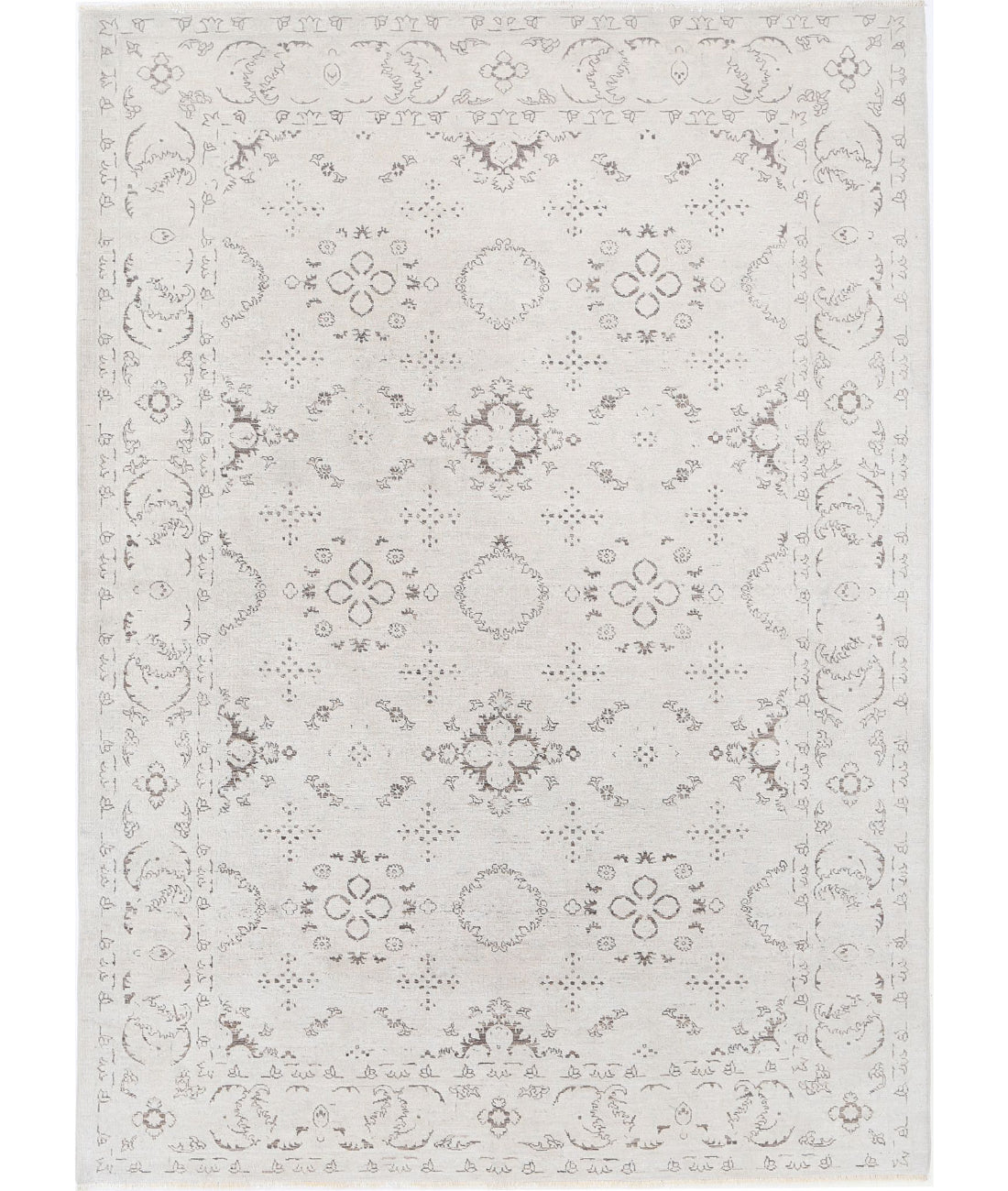 Serenity 6'1'' X 7'7'' Hand-Knotted Wool Rug 6'1'' x 7'7'' (183 X 228) / Ivory / Ivory