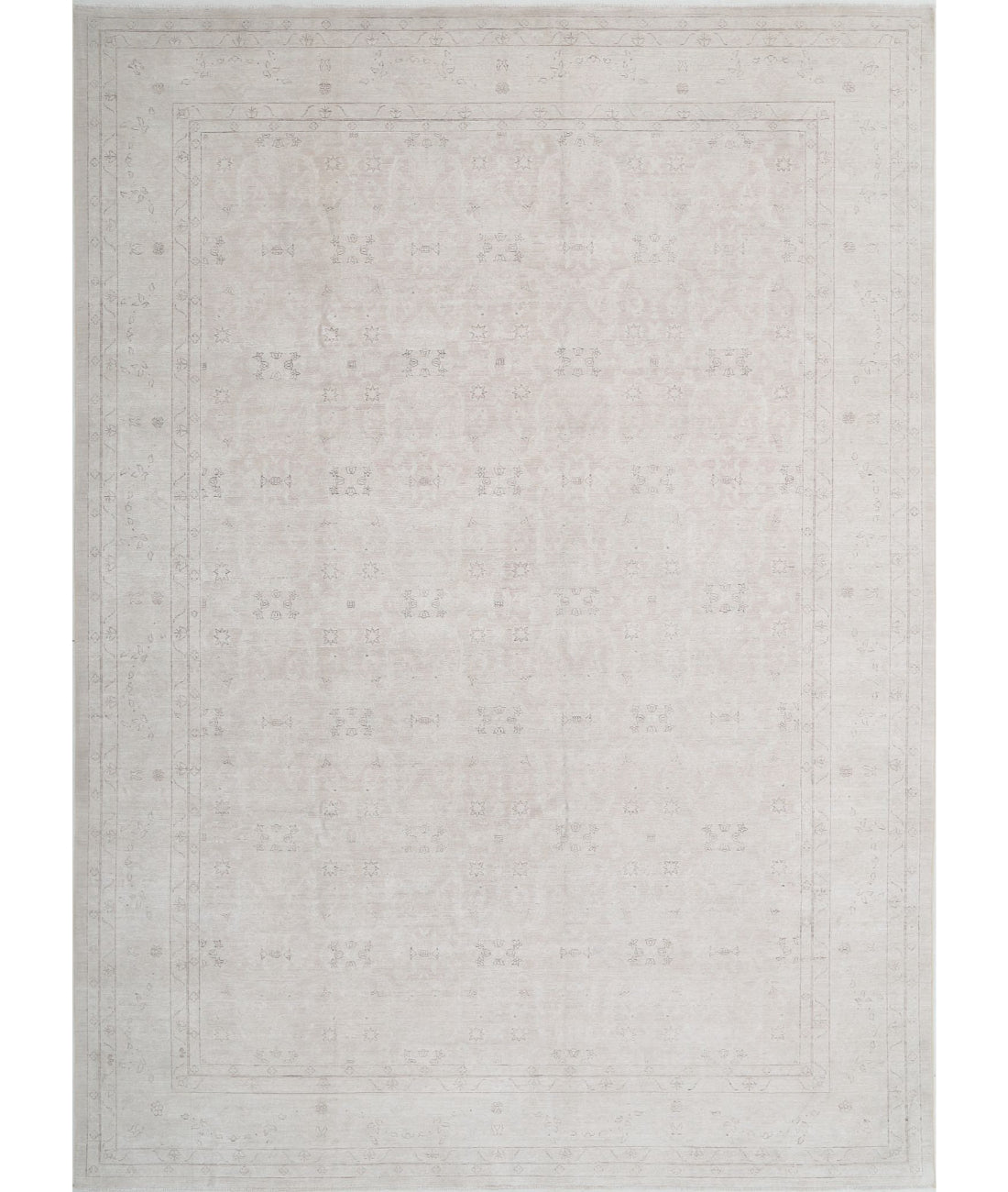 Serenity 9'8'' X 13'9'' Hand-Knotted Wool Rug 9'8'' x 13'9'' (290 X 413) / Ivory / Ivory