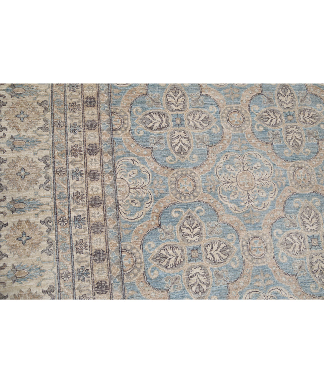 Serenity 13'11'' X 17'11'' Hand-Knotted Wool Rug 13'11'' x 17'11'' (418 X 538) / Blue / Ivory