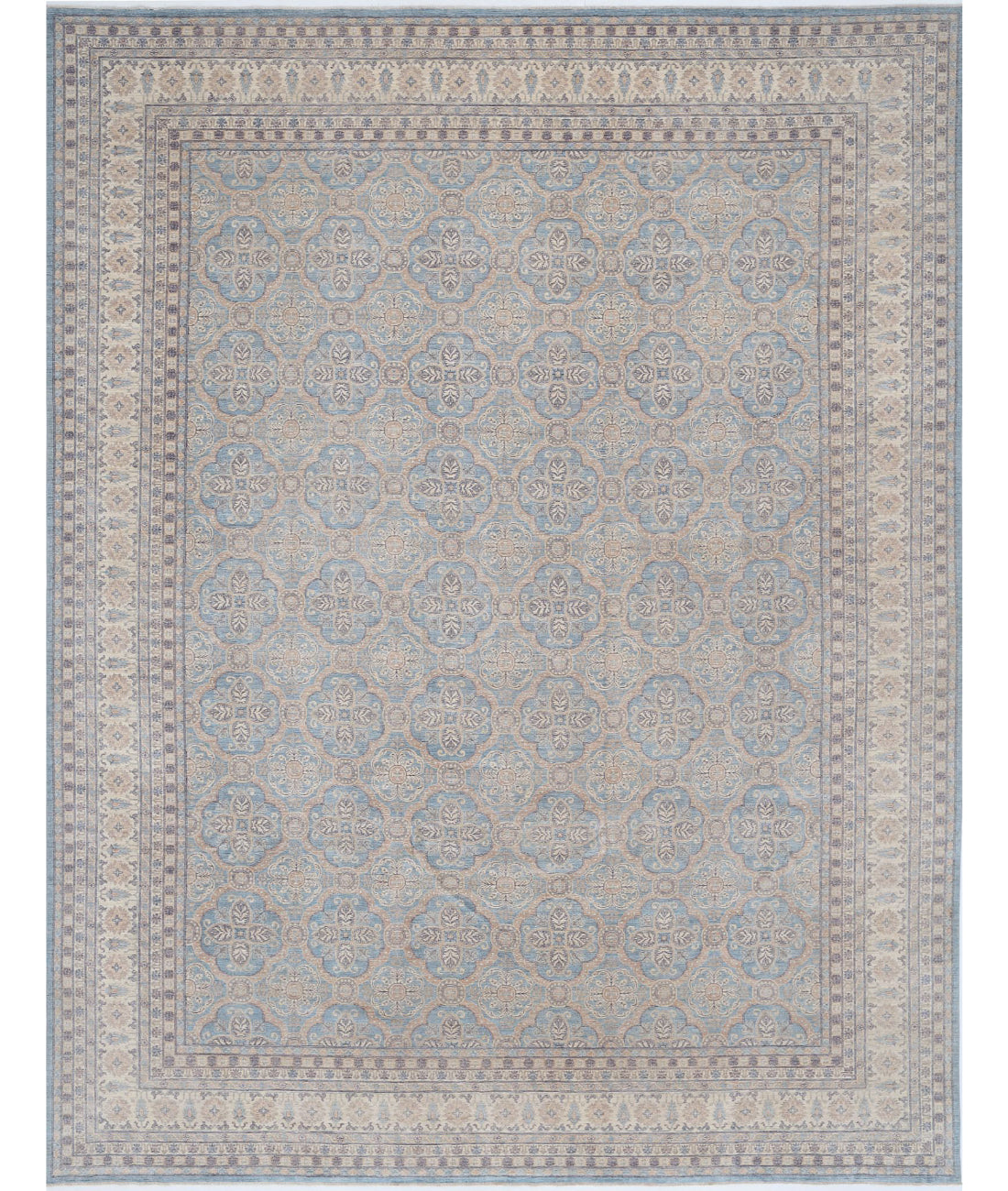 Serenity 13'11'' X 17'11'' Hand-Knotted Wool Rug 13'11'' x 17'11'' (418 X 538) / Blue / Ivory