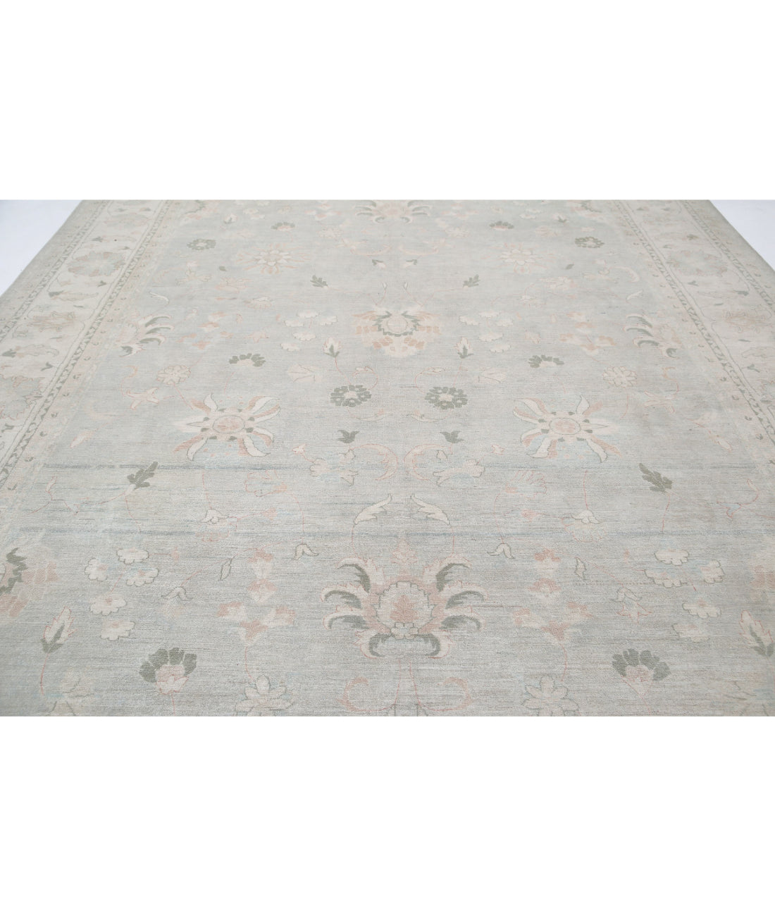 Serenity 10'8'' X 14'4'' Hand-Knotted Wool Rug 10'8'' x 14'4'' (320 X 430) / Blue / Ivory