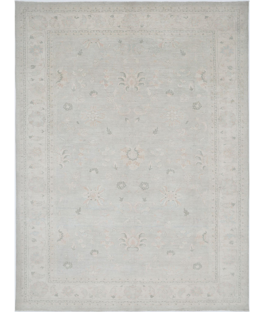 Serenity 10'8'' X 14'4'' Hand-Knotted Wool Rug 10'8'' x 14'4'' (320 X 430) / Blue / Ivory