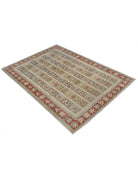 Shaal 4' 2" X 5' 9" Hand-Knotted Wool Rug 4' 2" X 5' 9" (127 X 175) / Ivory / Red