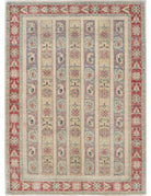 Shaal 4' 2" X 5' 9" Hand-Knotted Wool Rug 4' 2" X 5' 9" (127 X 175) / Ivory / Red