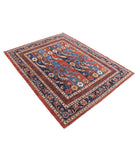 Shaal 5'0'' X 6'3'' Hand-Knotted Wool Rug 5'0'' x 6'3'' (150 X 188) / Red / Blue