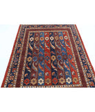 Shaal 5'0'' X 6'3'' Hand-Knotted Wool Rug 5'0'' x 6'3'' (150 X 188) / Red / Blue