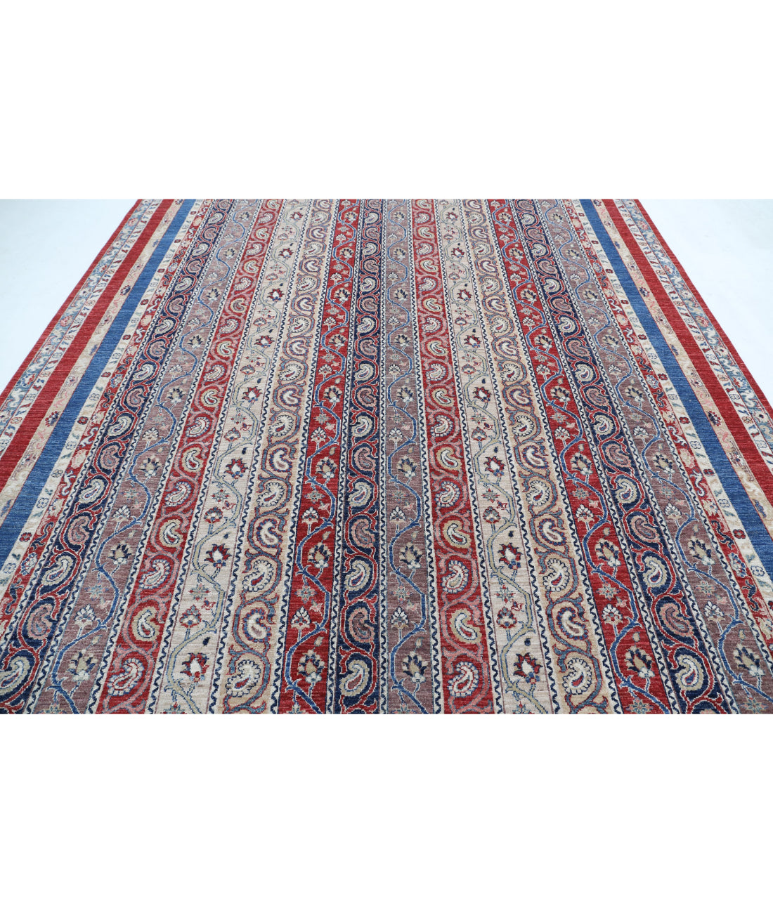 Shaal 8'10'' X 11'8'' Hand-Knotted Wool Rug 8'10'' x 11'8'' (265 X 350) / Red / Blue