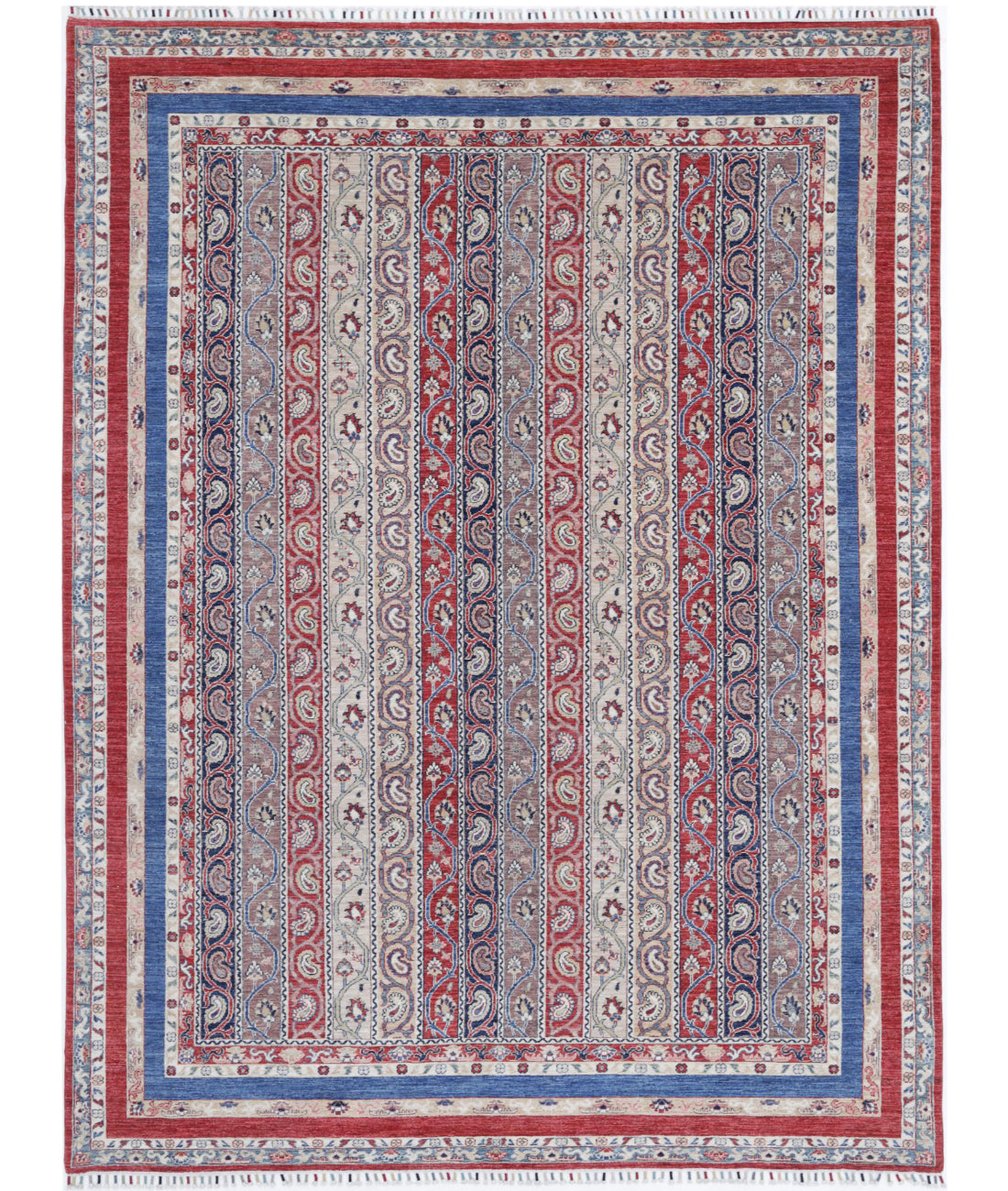 Shaal 8'10'' X 11'8'' Hand-Knotted Wool Rug 8'10'' x 11'8'' (265 X 350) / Red / Blue