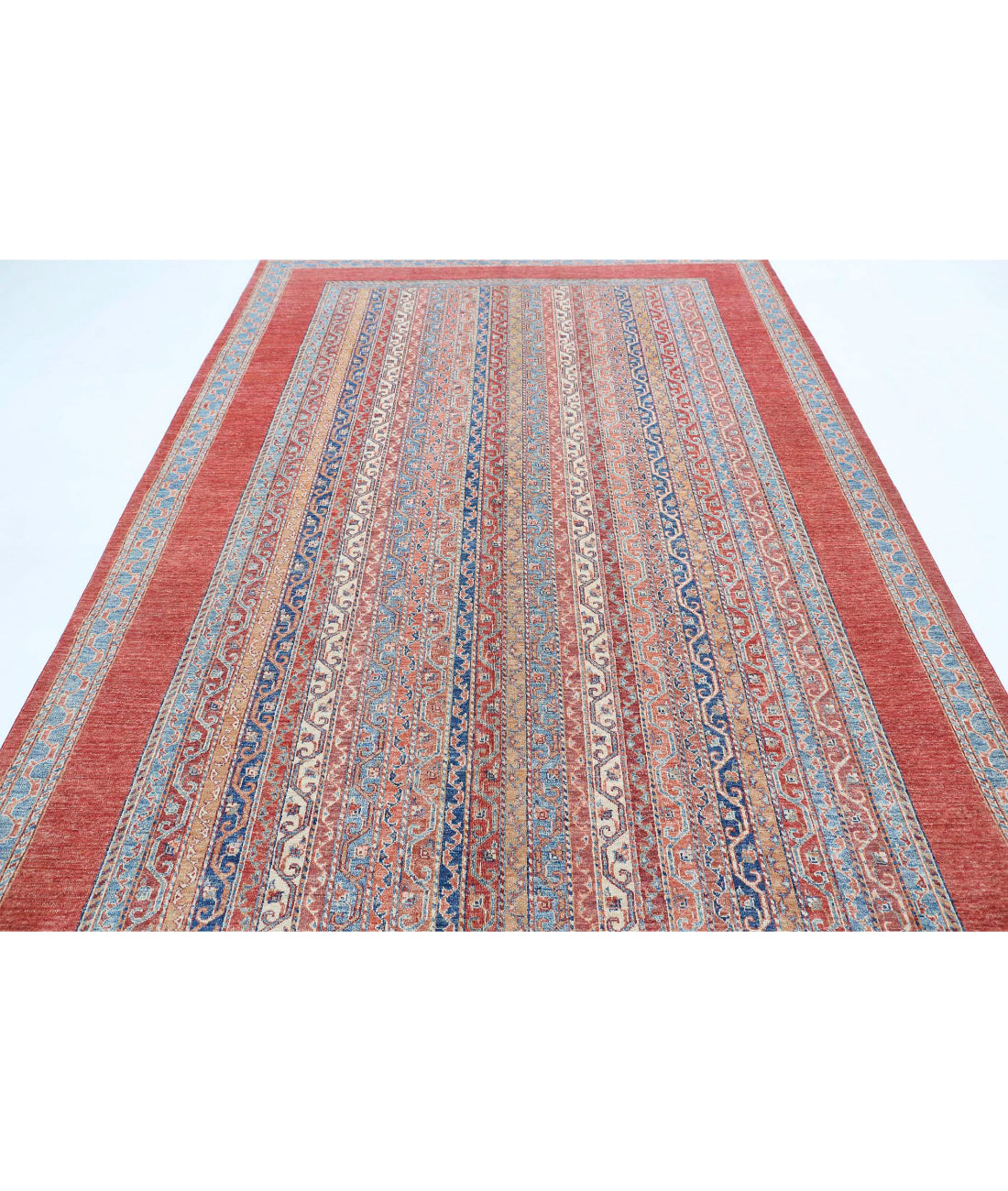 Shaal 6'8'' X 9'8'' Hand-Knotted Wool Rug 6'8'' x 9'8'' (200 X 290) / Red / Multi