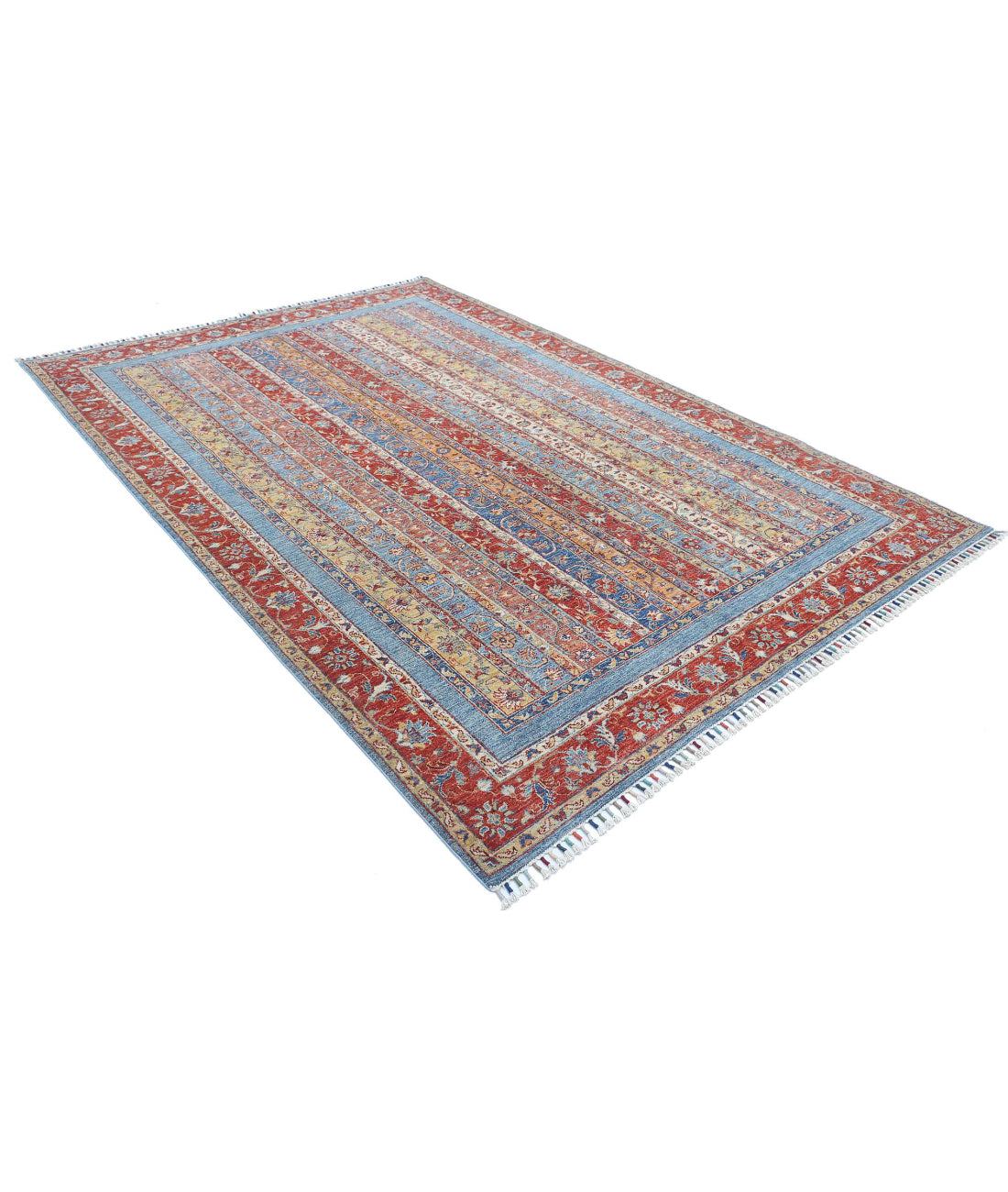 Shaal 6'7'' X 9'9'' Hand-Knotted Wool Rug 6'7'' x 9'9'' (198 X 293) / Red / Multi