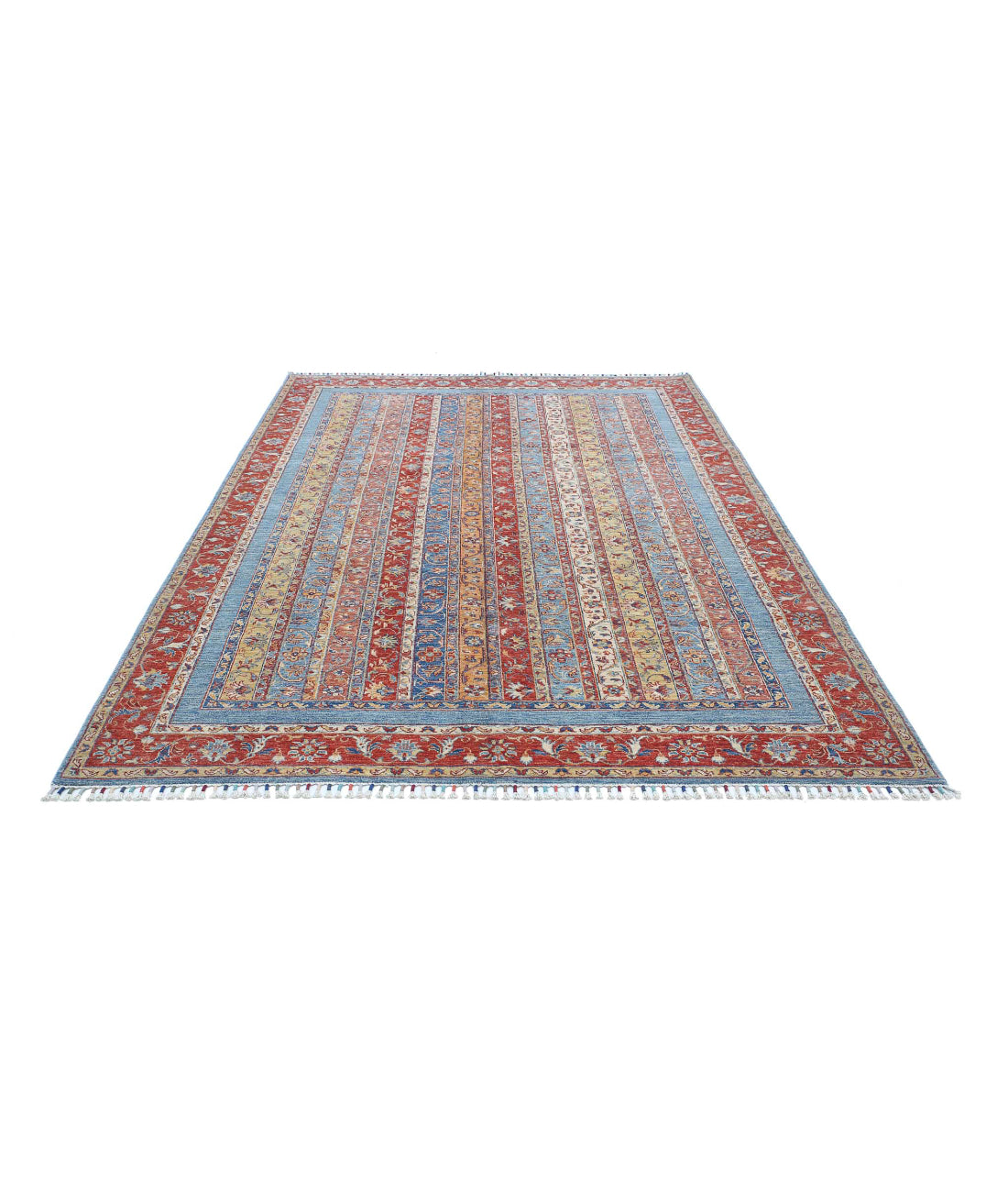 Shaal 6'7'' X 9'9'' Hand-Knotted Wool Rug 6'7'' x 9'9'' (198 X 293) / Red / Multi