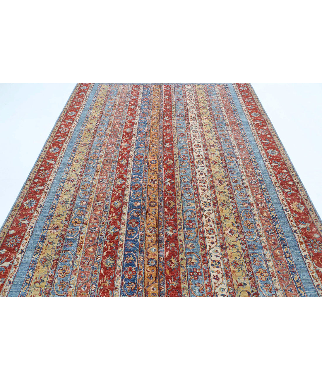 Shaal 6'7'' X 9'9'' Hand-Knotted Wool Rug 6'7'' x 9'9'' (198 X 293) / Red / Multi