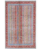 Shaal 6'7'' X 9'9'' Hand-Knotted Wool Rug 6'7'' x 9'9'' (198 X 293) / Red / Multi