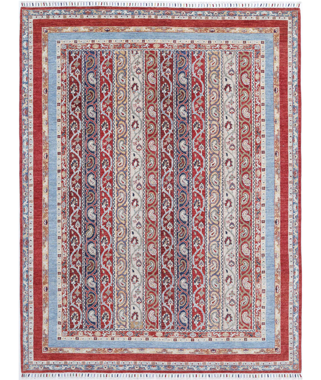 Shaal 7'8'' X 9'9'' Hand-Knotted Wool Rug 7'8'' x 9'9'' (230 X 293) / Red / Multi