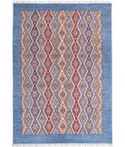 Shaal 6'3'' X 9'4'' Hand-Knotted Wool Rug 6'3'' x 9'4'' (188 X 280) / Blue / Multi