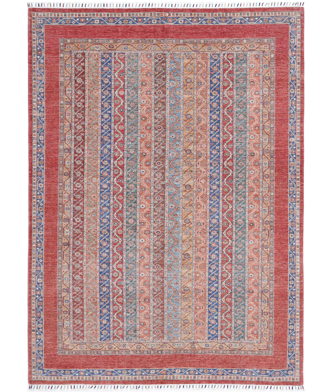 Shaal 6'7'' X 9'5'' Hand-Knotted Wool Rug 6'7'' x 9'5'' (198 X 283) / Red / Multi